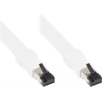 Câble patch plat GoodConnections Cat. 8.1 U/FTP PiMF LSZH blanc 0,5 m 40 Gbit/s 2000 MHz 8080-F005W