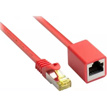 Prolongateur de câble patch GoodConnections 8070VR-100R Cat.7 S/FTP RJ45, PiMF, sans halogène, 600 MHz, OFC, protection anti-accroche RNS, 10 m, rouge