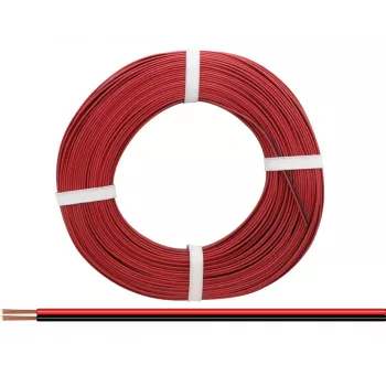 Donau Elektronik 218-50 fil souple 2 x 0,14 mm² rouge/noir 50 m