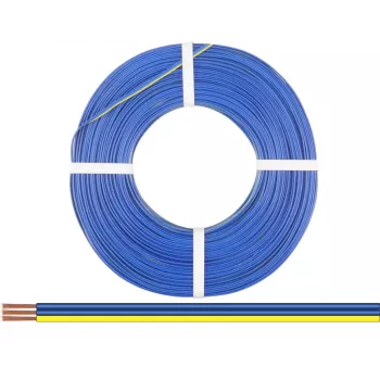 Donau Elektronik 318-223-25 fil souple 3 x 0,14 mm² bleu, bleu, jaune 25 m