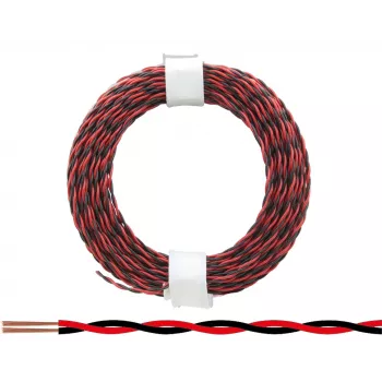 Donau Elektronik 210-10 fil de litz 2 x 0,04 mm² rouge/noir 10 m