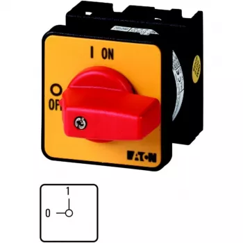 Eaton T0-2-1/E-RT 3-Pole Switch, Black/Red/Yellow 011082