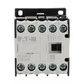 Eaton DILEEM-10 mini-contacteur - tripolaire, bobine 230 V AC, 9 A, 4 kW, 1 contact auxiliaire NO, montage sur rail DIN, IP20, noir/blanc 056674