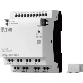 Eaton EASY-E4-UC-16RE1 relais de commande easyE4, 8 DI, 4 AI, 8 sorties relais, Ethernet, LCD, rail DIN