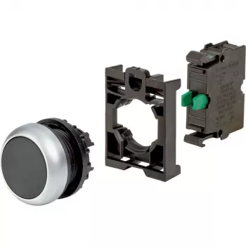 Eaton M22-D-S-K10-BVP bouton-poussoir, affleurant, noir, bague frontale en plastique, 1NO 110933