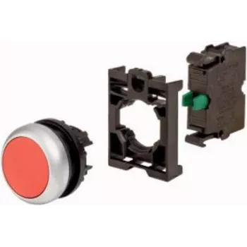 Bouton-poussoir Eaton M22-D-R-K10-BVP, rouge, bague frontale en plastique, 1 NO 110935