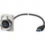 Eaton M30C-FUSB-60 Panel Mount USB 3.0 Type A Socket with 1.5 m Cable, Metal Front Ring Y7-187084