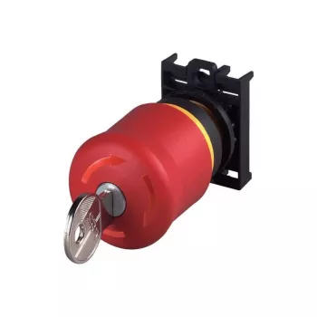 Eaton M22-PVS/K01 bouton-poussoir d'arrêt d'urgence, déverrouillage par clé, 1 NC, montage frontal 216514