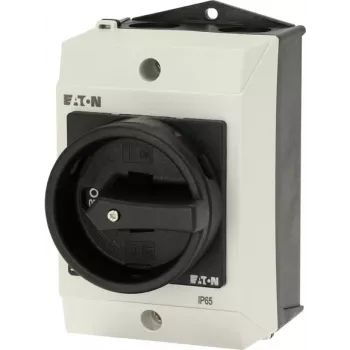 Eaton T0-1-102/I1/SVB-SW interrupteur principal 2 pôles, 20 A, 690 V AC, poignée noire, plaque frontale blanche 207144