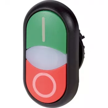 Eaton M22S-DDL-GR-X1/X0 bouton-poussoir, multicolore, plastique, IP66, 32,2 mm, 54,7 mm 216701