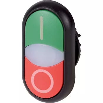 Eaton M22S-DDL-GR-X1/X0 bouton-poussoir, multicolore, plastique, IP66, 32,2 mm, 54,7 mm 216701
