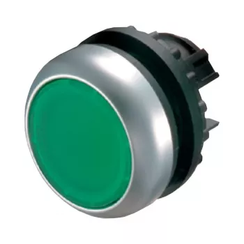 Eaton M22-DRL-G interrupteur à bouton-poussoir, noir/vert/métallique 216948