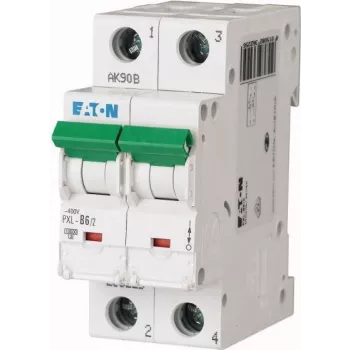 Disjoncteur miniature (MCB) Eaton PXL-B6/2, 2 pôles, courbe B, 6 A, 10 kA, rail DIN 236225
