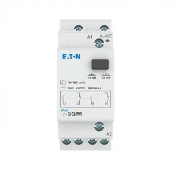 Interrupteur à impulsion Eaton Z-S109/WW, rail DIN, 2 contacts inverseurs, 16 A, bobine 230 V AC 265314
