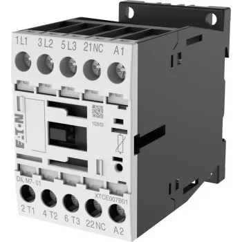 Contacteur Eaton DILM7-01, 3 pôles, 7 A, bobine 230 V AC 50 Hz / 240 V AC 60 Hz, 1 contact auxiliaire NC 276585