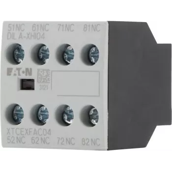 Eaton DILA-XHI04 bloc de contacts auxiliaires, 4 pôles, 2NO+2NC, montage frontal, bornes à vis, noir/blanc 276424