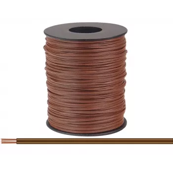 Donau Elektronik 114-88-100 fil torsadé double 2 x 0,08 mm² marron 100 m