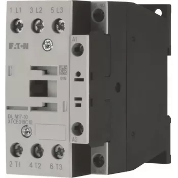 Eaton DILM17-10(RDC24) contacteur 3 pôles, bobine 24 V DC, 17 A AC-3, 1 contact auxiliaire NO, IP00, noir/blanc 277018