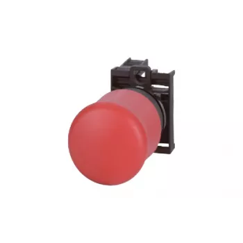 Eaton M22-PV/K01 bouton-poussoir d'arrêt d'urgence, tête champignon rouge 38 mm, déverrouillage par traction, 1 contact NC 216515