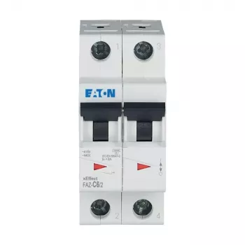 Disjoncteur miniature (MCB) Eaton FAZ-C6/2, 6 A, 2 pôles, type C, 10 kA, 230/400 V AC 278754
