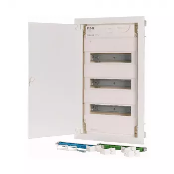 Coffret de distribution encastré Eaton KLV-36UPP-F, 36 modules, 3 rangées, porte teintée transparente, blanc 178802