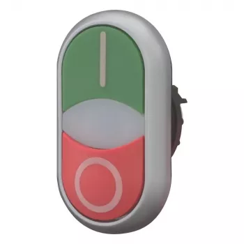 Eaton M22-DDLM-GR-X1 double bouton-poussoir avec voyant lumineux, vert/rouge 284830