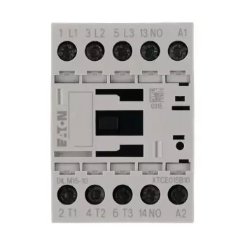 Contacteur de puissance Eaton DILM15-10, 3 pôles, bobine 230 V AC 50 Hz / 240 V AC 60 Hz, 1 contact auxiliaire NO, 15 A 290058