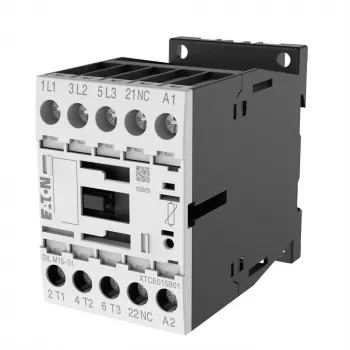 Contacteur Eaton DILM15-01, 3 pôles, 15 A, bobine 230 V AC, 1 contact auxiliaire NC 290093