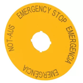 Eaton M22-XAK2 plaque signalétique NOT-AUS, jaune, 60 mm, inscription NOT-AUS 216466