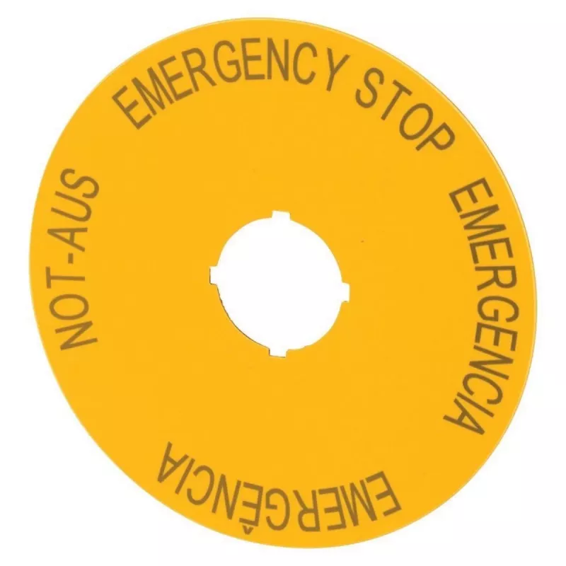 Eaton M22-XAK2 plaque signalétique NOT-AUS, jaune, 60 mm, inscription NOT-AUS 216466
