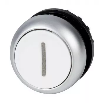 Eaton M22-DR-W-X1 actionneur de bouton-poussoir plat, blanc, à verrouillage, vierge, lentille ronde, 22 mm, IP67 216634
