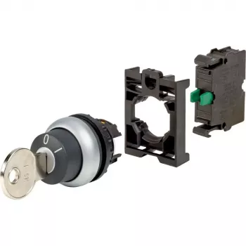 Eaton M22-WS-K10-BVP actionneur d'interrupteur à clé, bague frontale en plastique, noir 110921