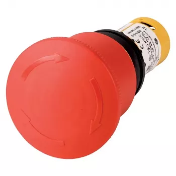 Eaton C22-PVT45P-K11 bouton-poussoir d'arrêt d'urgence, 1 NC + 1 NO, déverrouillage par traction, IP66/IP67/IP69, tête champignon rouge 45 mm 121610