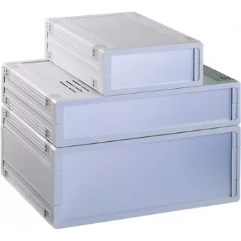 Bopla ULTRAMAS UM62009L boîtier de bureau, ABS, gris clair, 290,9 x 62,2 x 199 mm, avec 2x FP60009 façades 55620010.MT8