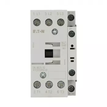Eaton DILM25-10 24V 50Hz contacteur de puissance 3 pôles, 25 A AC-3, 11 kW, 1 contact auxiliaire NO, bornes à vis, montage sur rail DIN, IP00 277119