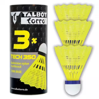TALBOT torro Tech 350 Volant de badminton en nylon, vitesse moyenne, jaune/bleu, 1 pièce 479113