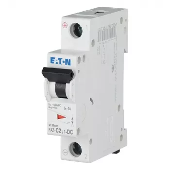 Disjoncteur miniature Eaton FAZ-C2/1-DC, 1 pôle, 2 A, caractéristique C, 220 V DC, 10 kA 279122