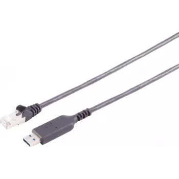 S CONN MAXIMUM CONNECTIVITY câble adaptateur LAN USB-A 1G, USB Type-A mâle vers RJ45, PVC, noir, 1,5m (13-52155)