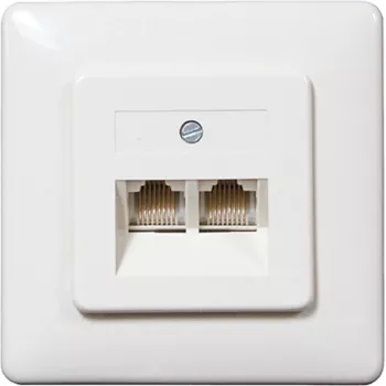 SHIVERPEAKS prise murale ISDN, 2 x prise RJ45, encastrée, résistance de terminaison déconnectable, blanc 69989