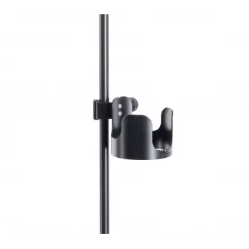 Porte-gobelet K&M 16018-000-55 pour pieds, pince à visser, compatible tubes jusqu'à 30 mm, accueille gobelets jusqu'à 85 mm, noir