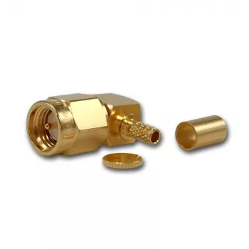 Telegärtner fiche coudée SMA à sertir pour RG-316, or, lot de 5 (J01150A0071)