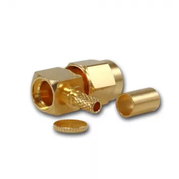 Telegärtner fiche coudée SMA à sertir pour RG-316, or, lot de 5 (J01150A0071)