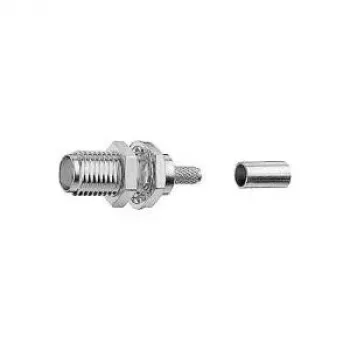 Connecteur femelle SMA à sertir pour traversée TELEGÄRTNER pour RG-316/U, 50 Ohm, contact or, lot de 5 (J01151A0671)