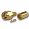 Connecteur mâle SMA pour câble à sertir/souder Telegärtner G01, RG-58C/U, or, 1 pièce (J01150A0041Z)