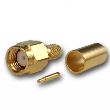 Connecteur mâle SMA pour câble à sertir/souder Telegärtner G01, RG-58C/U, or, 1 pièce (J01150A0041Z)