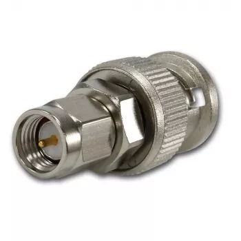Adaptateur coaxial BNC mâle vers SMA mâle Telegärtner, 50 Ohm, DC-4 GHz, laiton nickelé J01008A0018