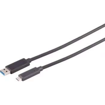 Câble optique actif USB-A vers USB-C S CONN MAXIMUM CONNECTIVITY 30-39505, 50 m, 10Gbps, noir