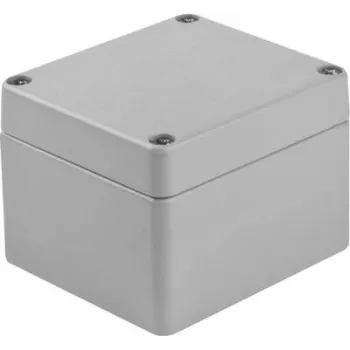 Boîtier universel BOPLA en aluminium gris argent (RAL 7001) 75 x 80 x 57 A 105 01105000.MT1