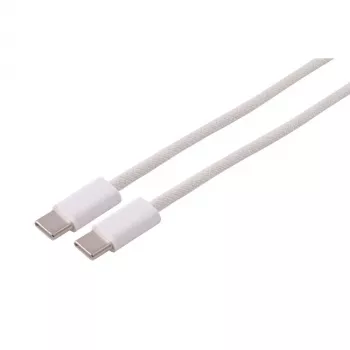 Câble de charge USB-C S CONN MAXIMUM CONNECTIVITY, 2.0, 60W, blanc, textile, 1,5 m (14-21156)