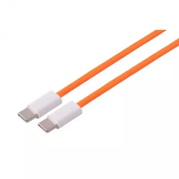 Câble de charge USB-C vers USB-C S CONN MAXIMUM CONNECTIVITY 240 W, 3 m, orange textile tressé 14-22047